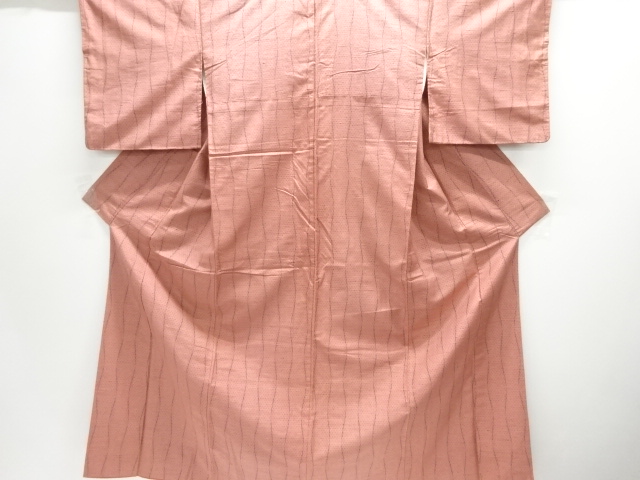 JAPANESE KIMONO / TSUMUGI / WOVEN TATEWAKU PATTERN 